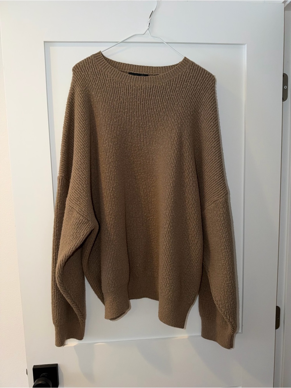 Relaxed Crewneck Sweater in Camel